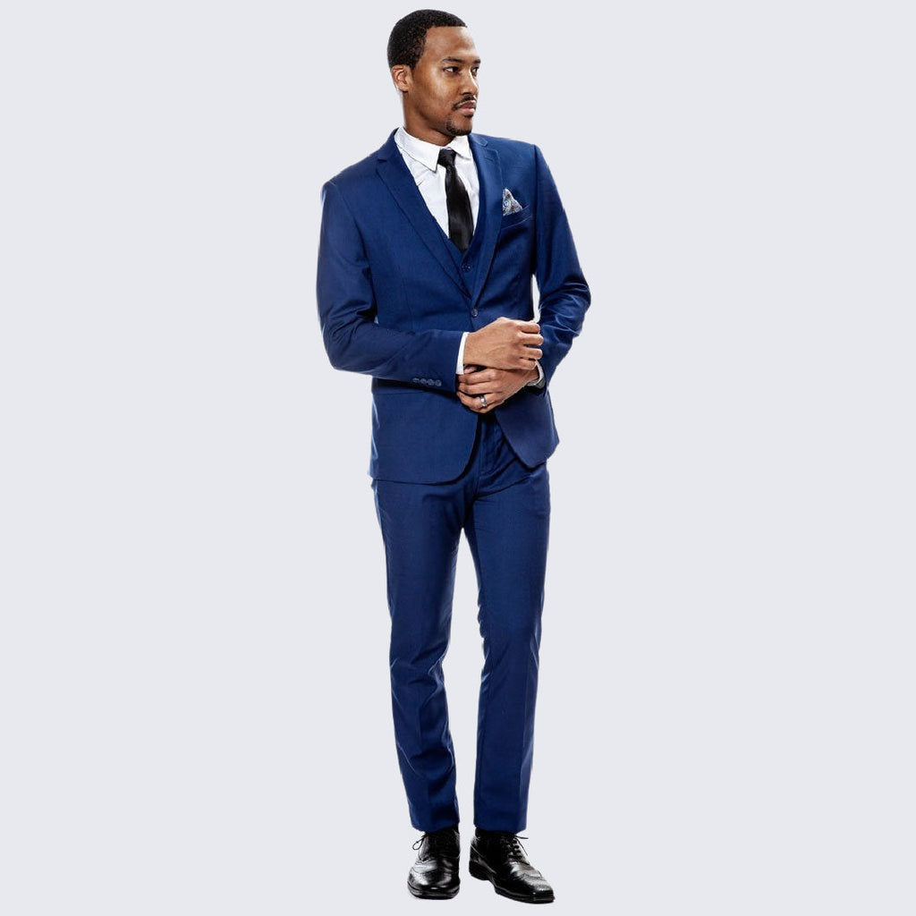 [DISCOUNTED] Indigo Blue Skinny Fit Suit Three Piece Set - Limited Sizes