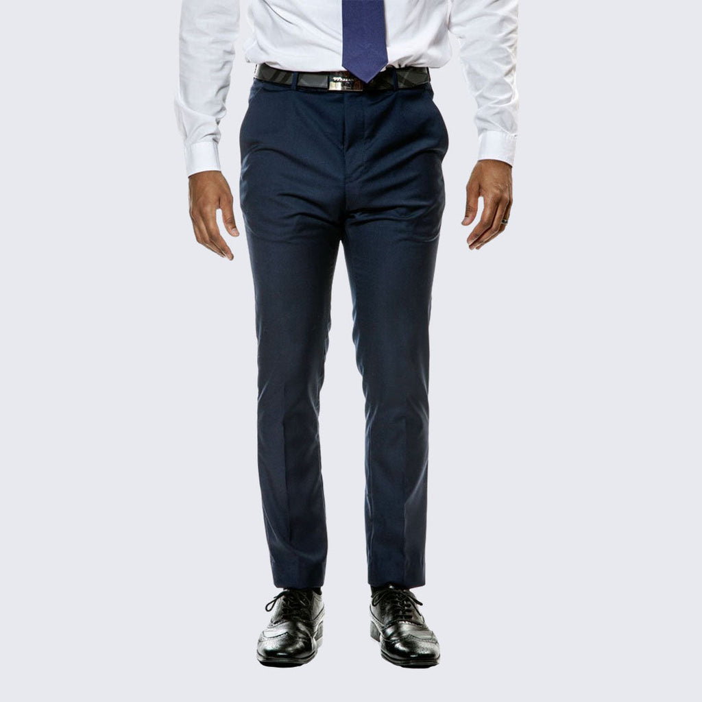 [DISCOUNTED] Navy Blue Skinny Fit Suit Three Piece Set - Limited Sizes