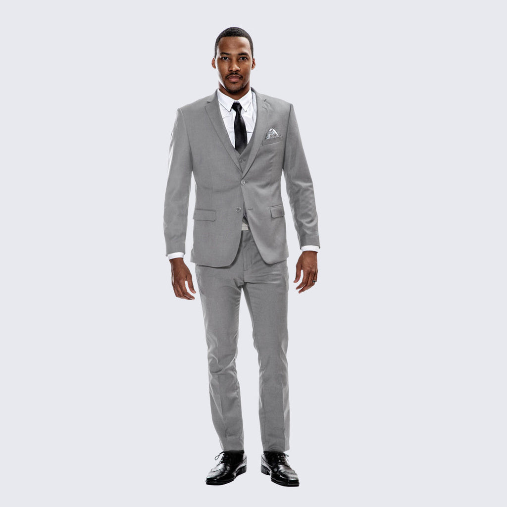 [DISCOUNTED] Mid Gray Skinny Fit Suit Three Piece Set- Limited Sizes