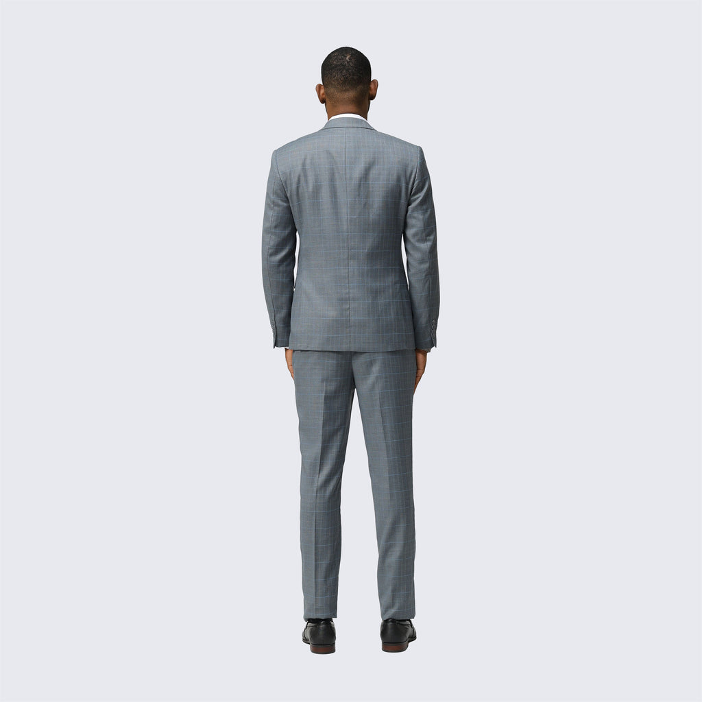 Grey Skinny Fit Suit Three Piece Set - Wedding - Prom