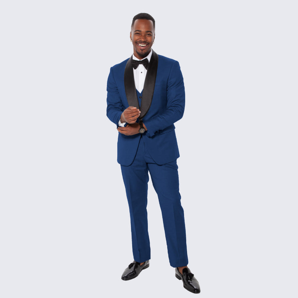 [DISCOUNTED] Indigo Tuxedo Slim Fit with Large Shawl Lapel by Stacy Adams - Wedding - Limited Sizes