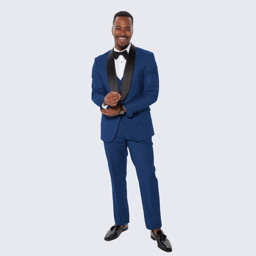 [DISCOUNTED] Indigo Tuxedo Slim Fit with Large Shawl Lapel by Stacy Adams - Wedding - Limited Sizes