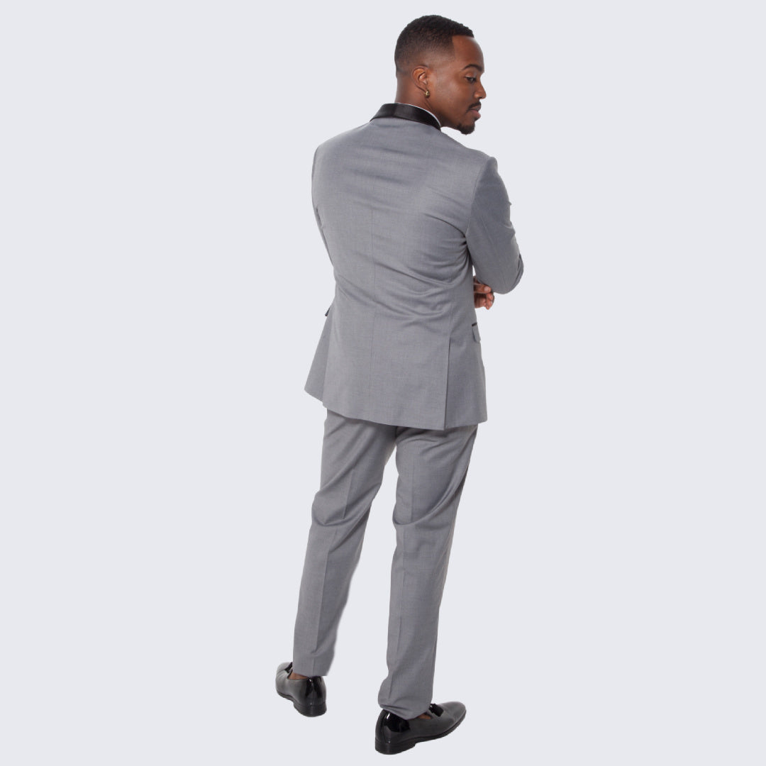 [DISCOUNTED] Grey Tuxedo Slim Fit with Large Shawl Lapel by Stacy Adams - Limited Sizes